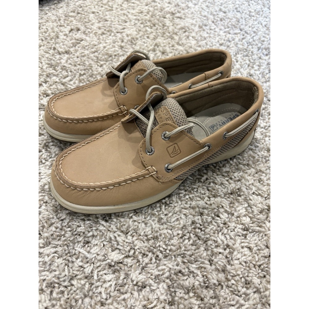 Sperry Top-Sider Intrepid Womens Tan Brown Leather Boat Deck Shoes Sz 6.5